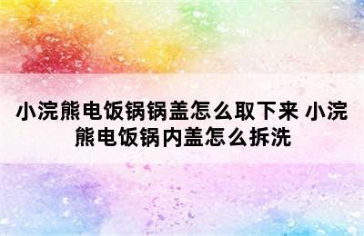 小浣熊电饭锅锅盖怎么取下来 小浣熊电饭锅内盖怎么拆洗